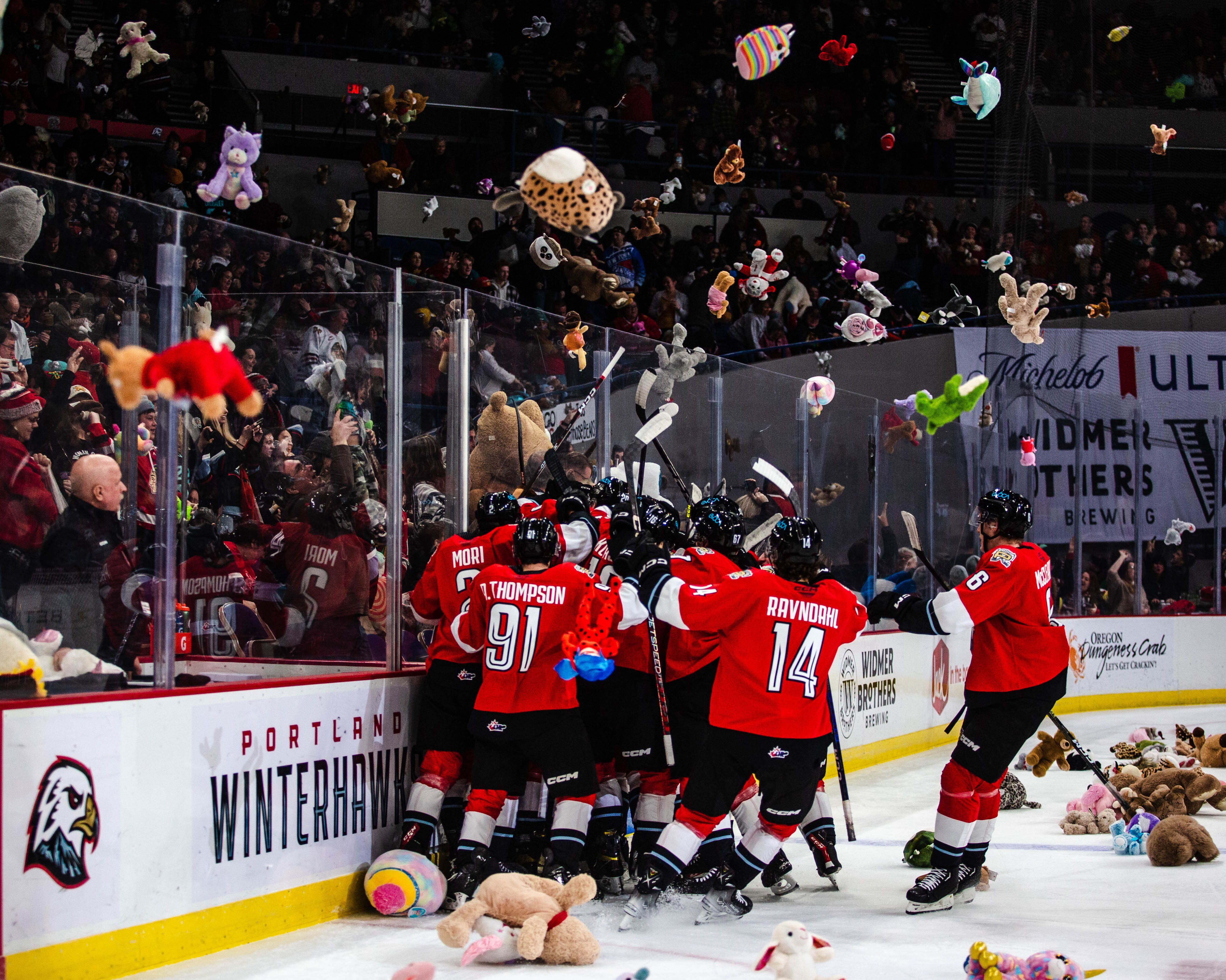 Winterhawks teddy bear sales toss 2018